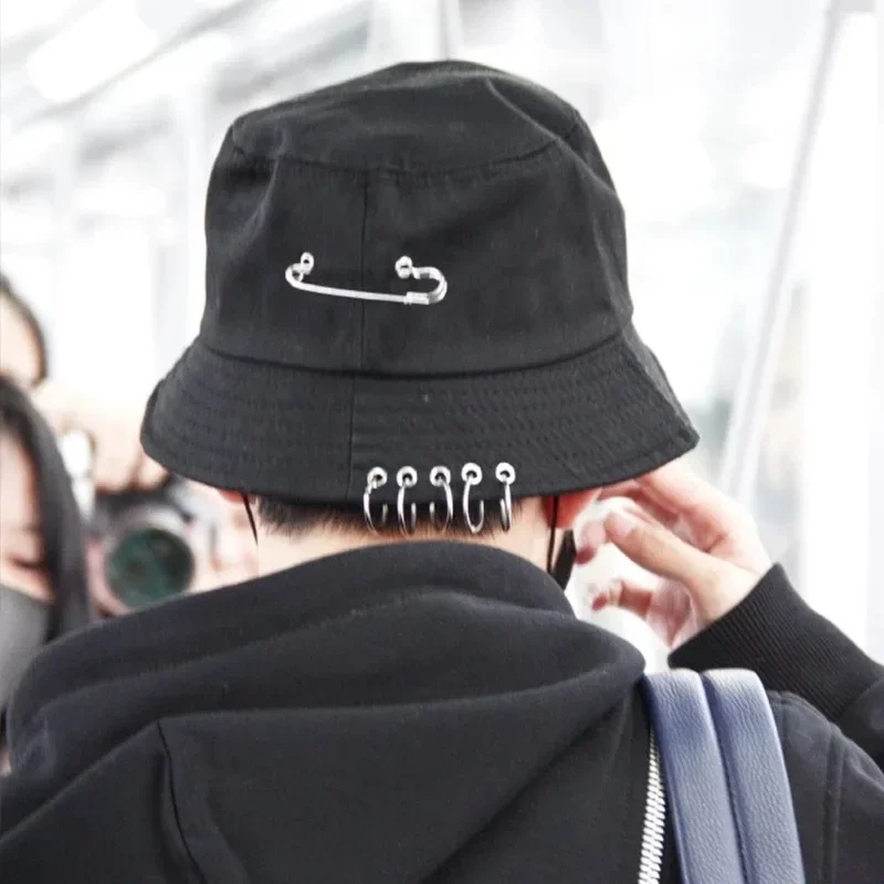 Bucket Hat for Women Men Teens Fashion Caps Hip Pop Kpop Black White Pink Fisherman Sun Hat Big Metal Pins Rings
Bucket Hat for Women Men Teens Fashion Caps Hip Pop Kpop Black White Pink Fisherman Sun Hat Big Metal Pins Rings