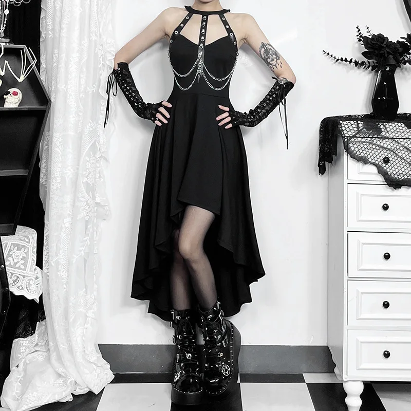 Women's Gothic Dress Halloween Costumes Sexy Off Shoulder Sleeve Carnival Party Dress Metal Chain Bandage Punk Dress
Women's Gothic Dress Halloween Costumes Sexy Off Shoulder Sleeve Carnival Party Dress Metal Chain Bandage Punk Dress