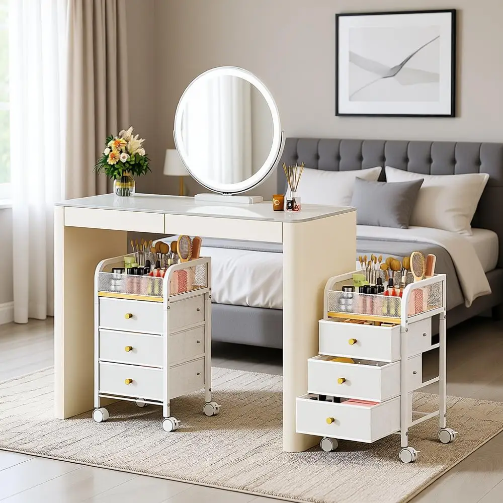 Тележка-органайзер для косметики – хранение средств по уходу за кожей и косметики с 3 ящиками, витрина для косметики и предметов первой необходимости
Тележка-органайзер для косметики – хранение средств по уходу за кожей и косметики с 3 ящиками, витрина для косметики и предметов первой необходимости