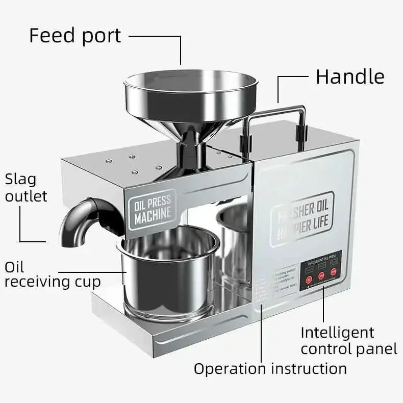 High Efficient Sunflower Sesame Groundnut Mini Small Automatic Peanut Oil Press Machine
High Efficient Sunflower Sesame Groundnut Mini Small Automatic Peanut Oil Press Machine