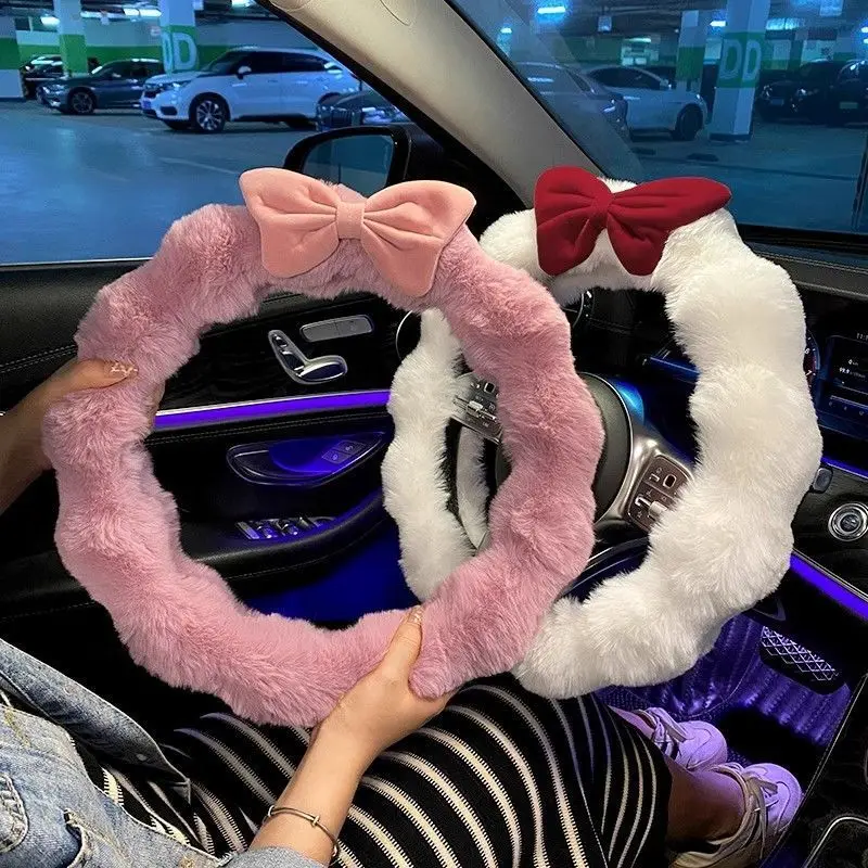 New Bow Car Steering Wheel Cover Autumn and Winter Plush Warm Multi-color Cute Decoration Pink Car Accessories Interior Woman
New Bow Car Steering Wheel Cover Autumn and Winter Plush Warm Multi-color Cute Decoration Pink Car Accessories Interior Woman