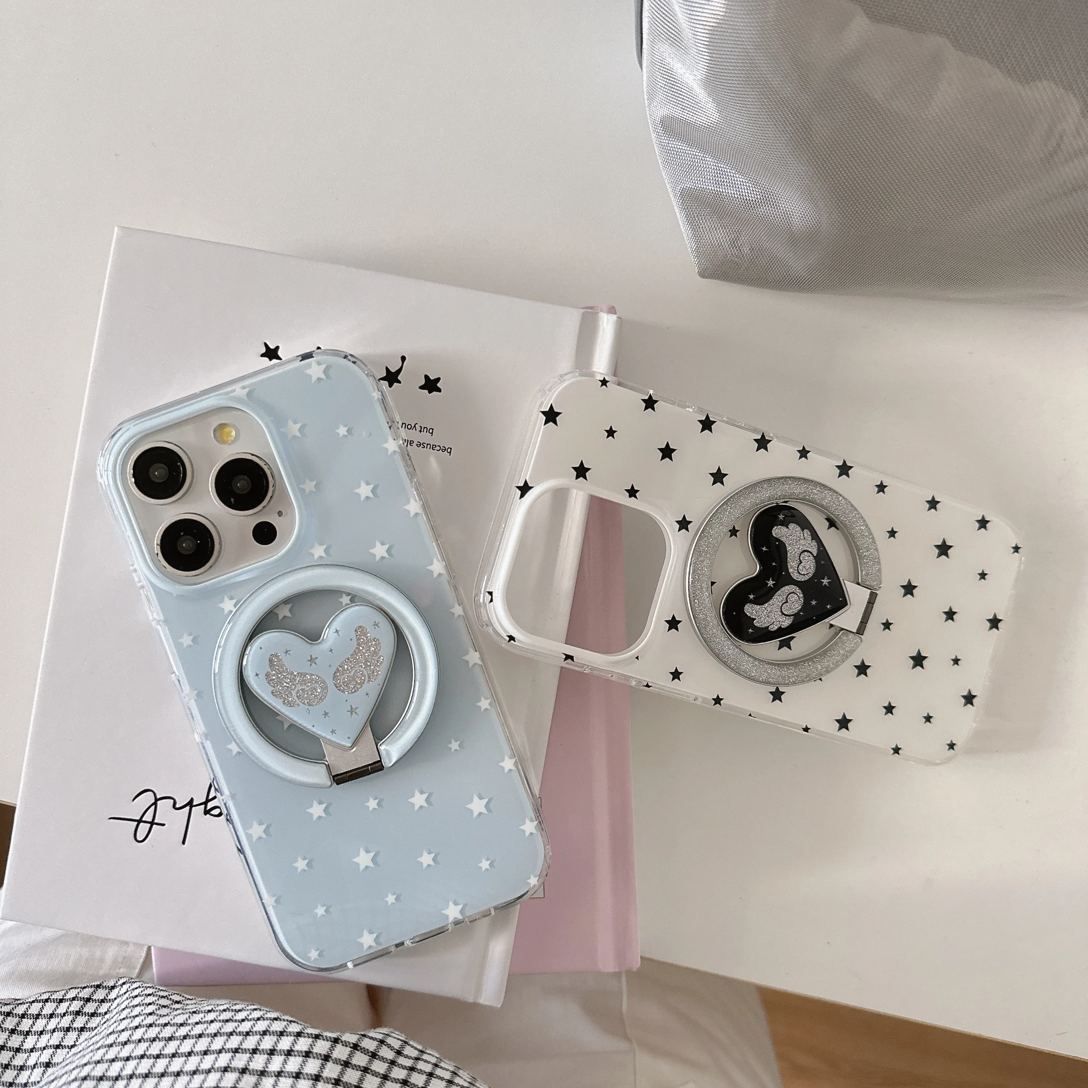 Korea Ins Star Heart Wings Fold Magnetic Holder Phone Case For iPhone 14 13 15 16 Promax 16pro Cover Cute Shock Protection Cover 
Korea Ins Star Heart Wings Fold Magnetic Holder Phone Case For iPhone 14 13 15 16 Promax 16pro Cover Cute Shock Protection Cover
