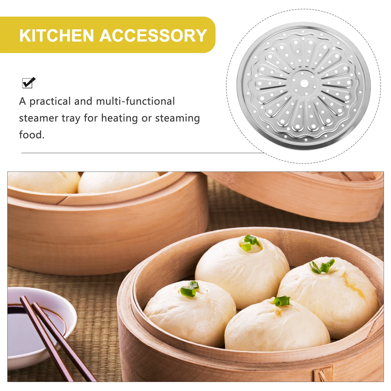 2 Pcs Stainless Steel Steaming Tray Set Thickened Round Multi-functional Non-stick Dishwasher Safe Kitchen Tool for Home
2 Pcs Stainless Steel Steaming Tray Set Thickened Round Multi-functional Non-stick Dishwasher Safe Kitchen Tool for Home