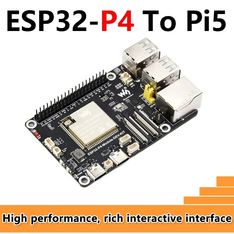 ESP32-P4 Development Board C6 MIPI CSI Camera 7/10.1 inch DSI Display /Audio Size Compatible with Raspberry Pi/RJ45 Eth /Mic