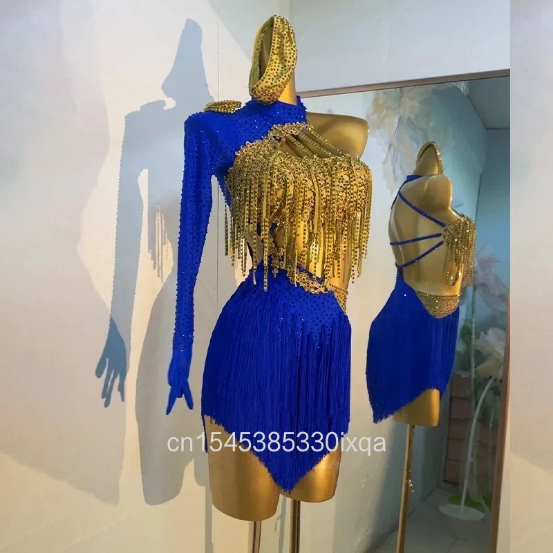 Latin Dance Tassel Dresses Customized Senior AB Stones Fringe Dress Adult and Children Tango Samba Rumba Competition Clothing
Latin Dance Tassel Dresses Customized Senior AB Stones Fringe Dress Adult and Children Tango Samba Rumba Competition Clothing