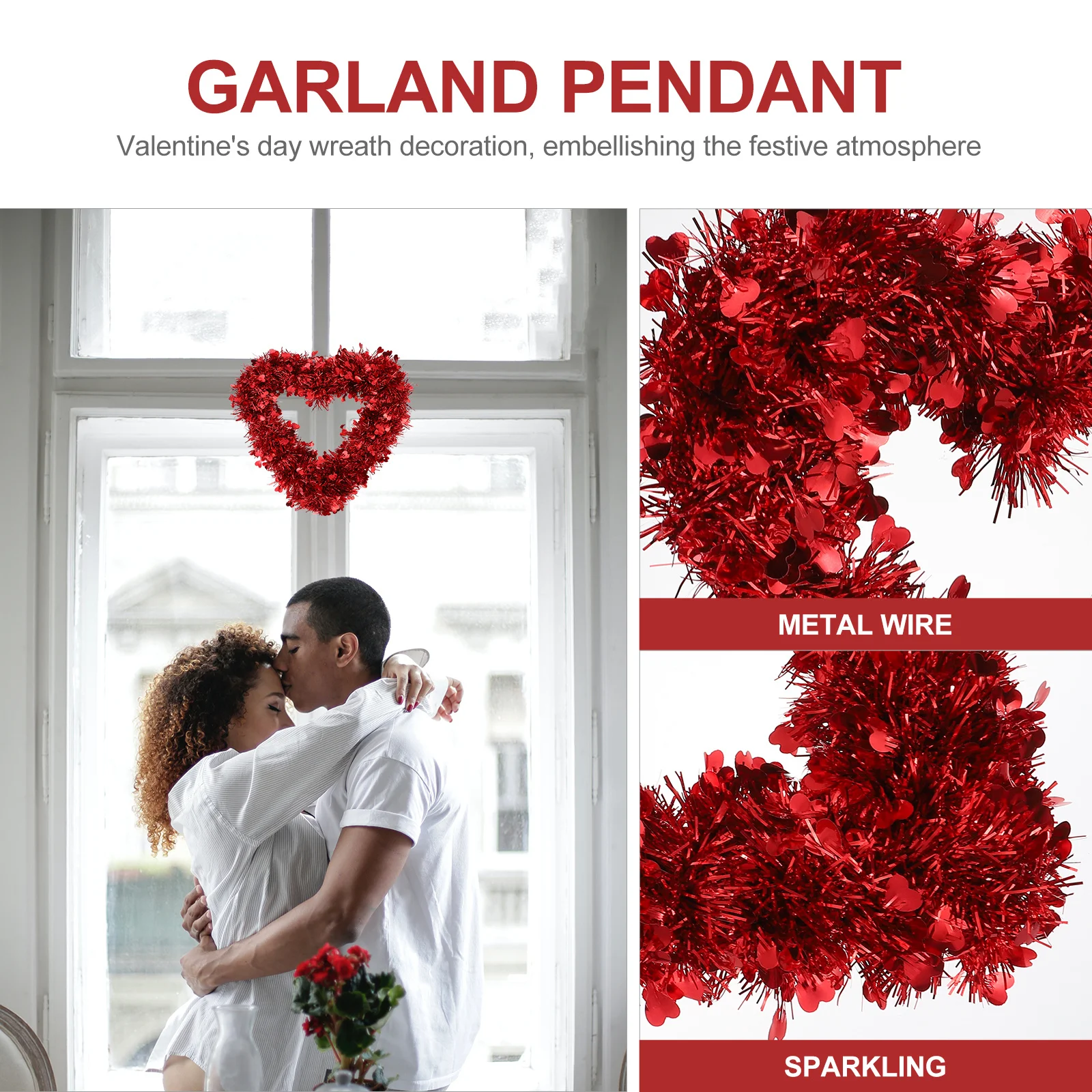 Wedding Wreath Heart Shaped Pendant Plastic Valentine's Day Supply Bright Color Fine Workmanship Easy to Use
Wedding Wreath Heart Shaped Pendant Plastic Valentine's Day Supply Bright Color Fine Workmanship Easy to Use