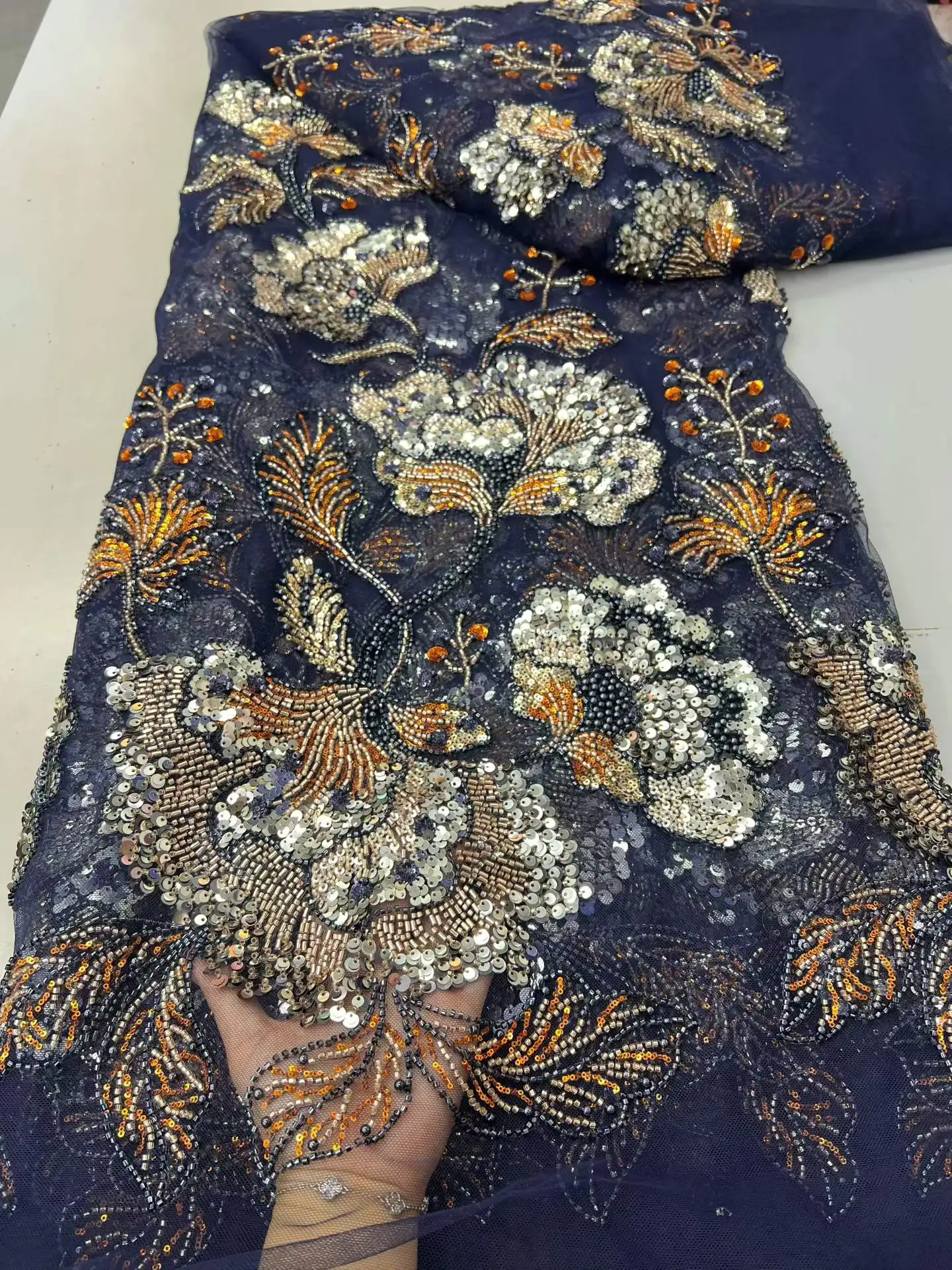 African Heavy Beaded Sequin Lace Fabric 2026 Nigerian Luxury French Tulle for Party Dresses Wholesale High Quality
African Heavy Beaded Sequin Lace Fabric 2026 Nigerian Luxury French Tulle for Party Dresses Wholesale High Quality