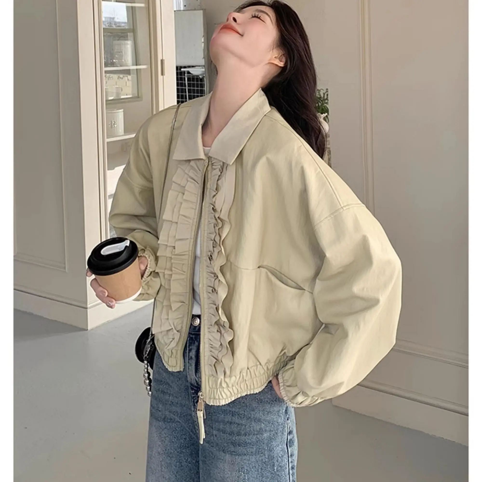 Safari Style For Women Spring Autumn 2025 New Style Spliced Short Korean Zipper Cardigan Coat
Safari Style For Women Spring Autumn 2025 New Style Spliced Short Korean Zipper Cardigan Coat