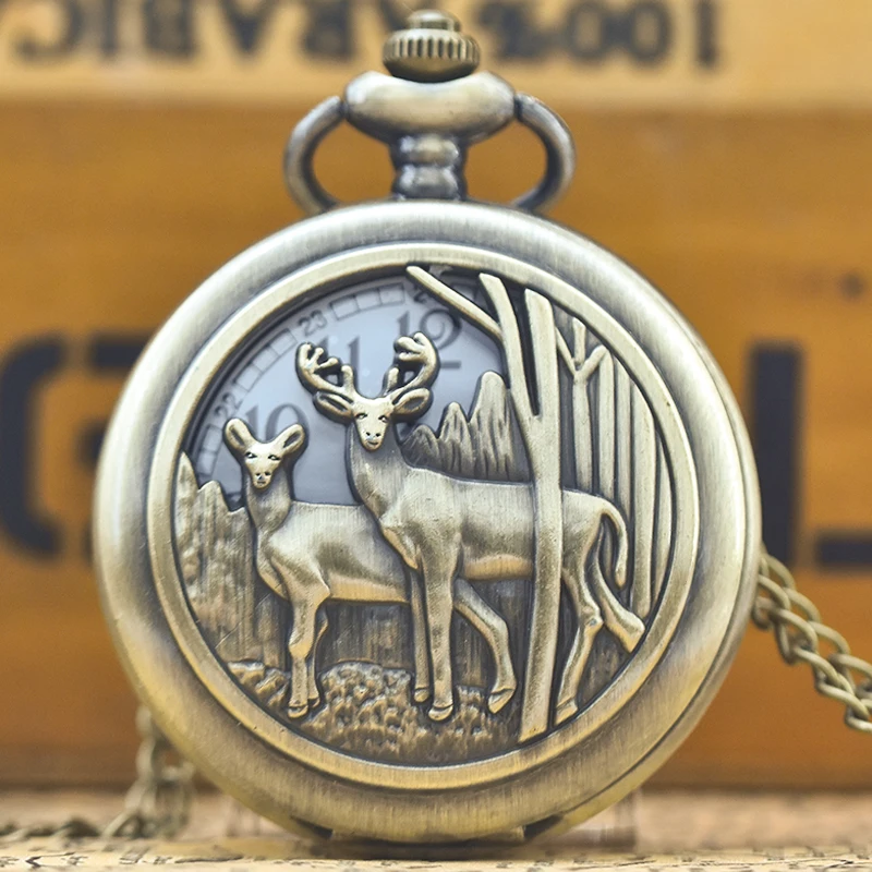 Retro Charm Neutral Fashion Hollow Deer Carving Quartz Steampunk Pocket Watch Men's and Women's Necklace Pendant Gift
Retro Charm Neutral Fashion Hollow Deer Carving Quartz Steampunk Pocket Watch Men's and Women's Necklace Pendant Gift