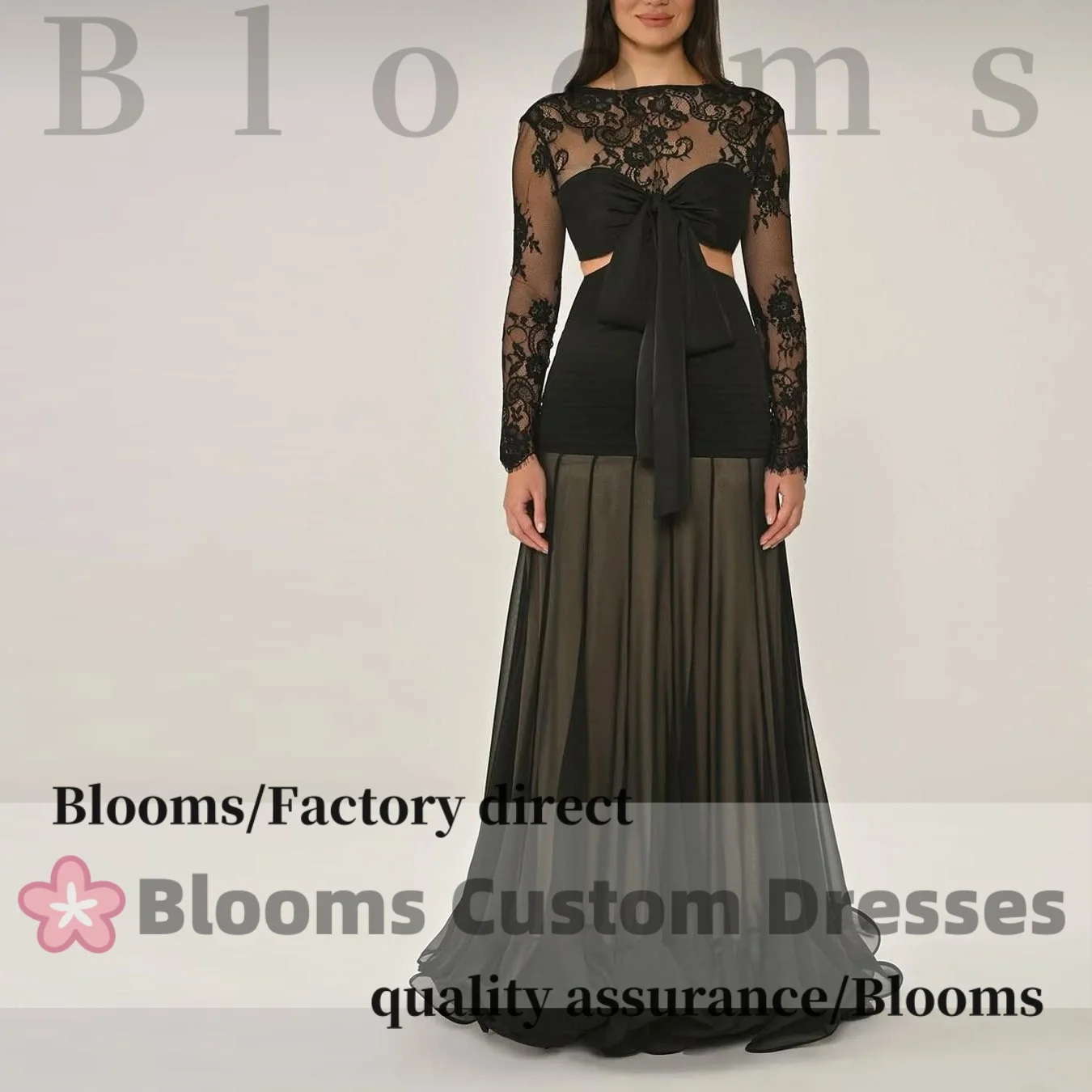 Blooms Customized Elegant Evening Dress Lace Long Sleeves Draped Wedding Guest Pleated Party Gown Sexy Formal Dress For Prom
Blooms Customized Elegant Evening Dress Lace Long Sleeves Draped Wedding Guest Pleated Party Gown Sexy Formal Dress For Prom