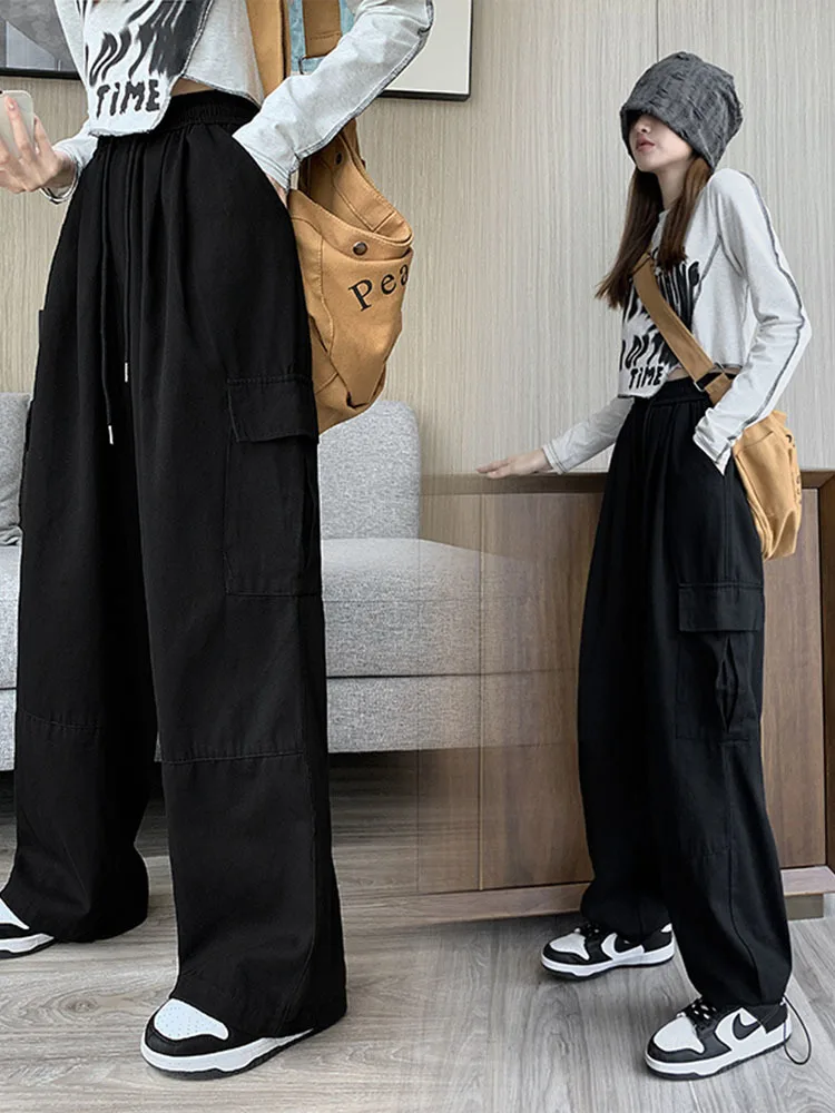 Streetwear Loose Casual Pants Large Pocket Wide Leg Pants Overalls Retro Super Military Oversized Sweatpants Trousers Women
Streetwear Loose Casual Pants Large Pocket Wide Leg Pants Overalls Retro Super Military Oversized Sweatpants Trousers Women