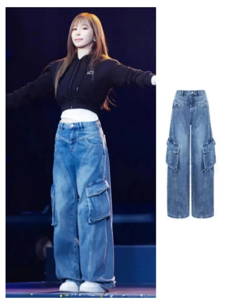 High Waist Wide Leg Blue Denim Workwear Pants Multiple Pockets Casual Style Women's Jeans Autumn Season Commute Friendly
High Waist Wide Leg Blue Denim Workwear Pants Multiple Pockets Casual Style Women's Jeans Autumn Season Commute Friendly