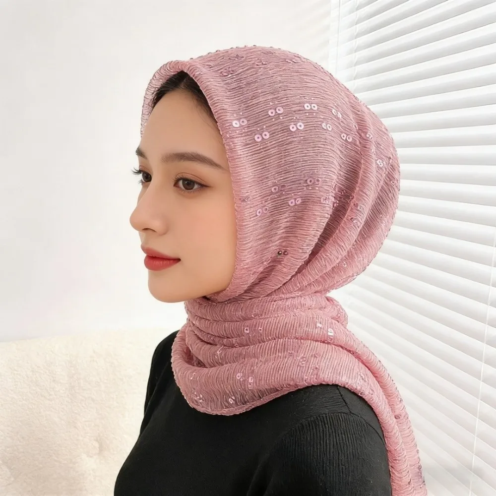 Luxury Shining Sequins Shawl Thin Transparent Breathable Silk Scarf Lightweight Solid Color Head Wrap Daily Wear
Luxury Shining Sequins Shawl Thin Transparent Breathable Silk Scarf Lightweight Solid Color Head Wrap Daily Wear