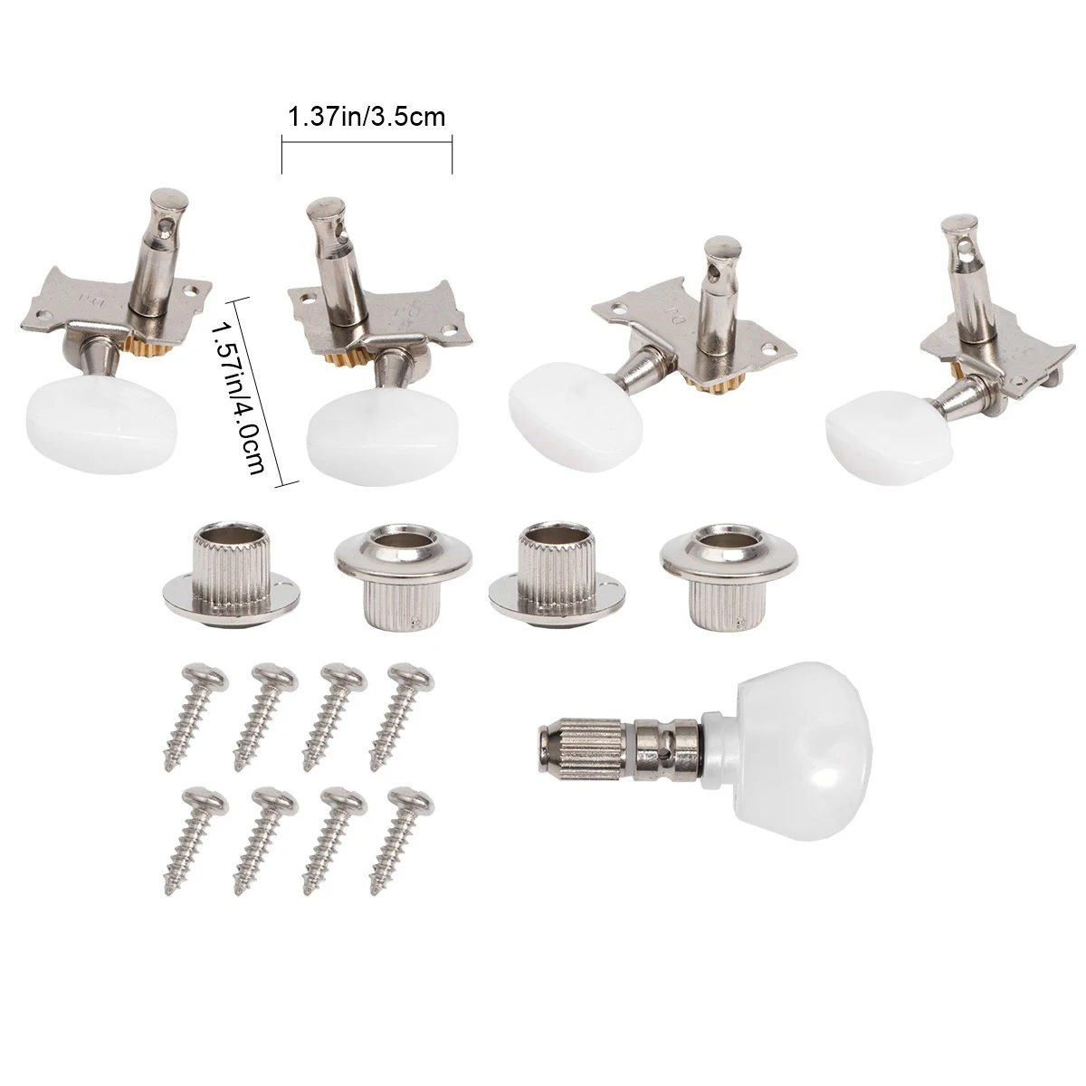 5pcs Banjo Tuning Pegs Machine Heads Kit Left Right Non-Slip Peg Bushings Guitar Parts White Silver Replacement
5pcs Banjo Tuning Pegs Machine Heads Kit Left Right Non-Slip Peg Bushings Guitar Parts White Silver Replacement