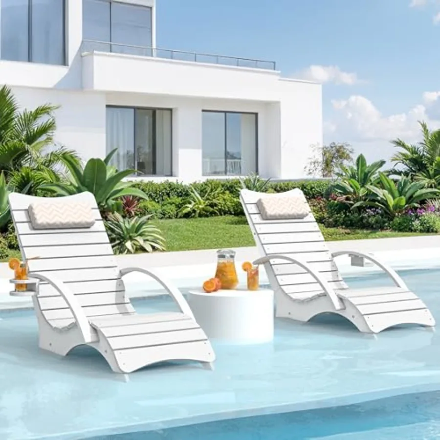 Pool Lounge Chairs Set of 2, Shallow Water 8-10 Inch Deep, HDPS Fade Resistant Pool Tanning Chair with Armrest, Cup Holder, Hea
Pool Lounge Chairs Set of 2, Shallow Water 8-10 Inch Deep, HDPS Fade Resistant Pool Tanning Chair with Armrest, Cup Holder, Hea