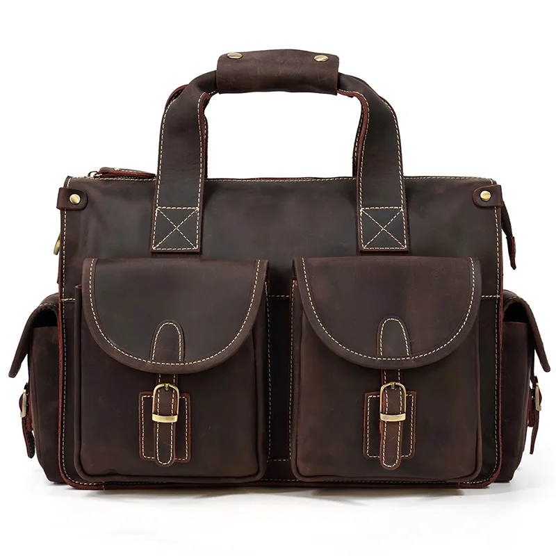European and American retro men's handbag leather briefcase Crazy Horse Leather outdoor Computer Bag Messenger Bag Shoulder Bag
European and American retro men's handbag leather briefcase Crazy Horse Leather outdoor Computer Bag Messenger Bag Shoulder Bag