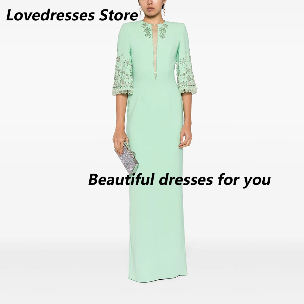 Customized Elegant Evening Dress Jersey Beading Evening Gowns Straight O-Neck Long Dresses 2025 Half Sleeves Women's Prom Dress
Customized Elegant Evening Dress Jersey Beading Evening Gowns Straight O-Neck Long Dresses 2025 Half Sleeves Women's Prom Dress