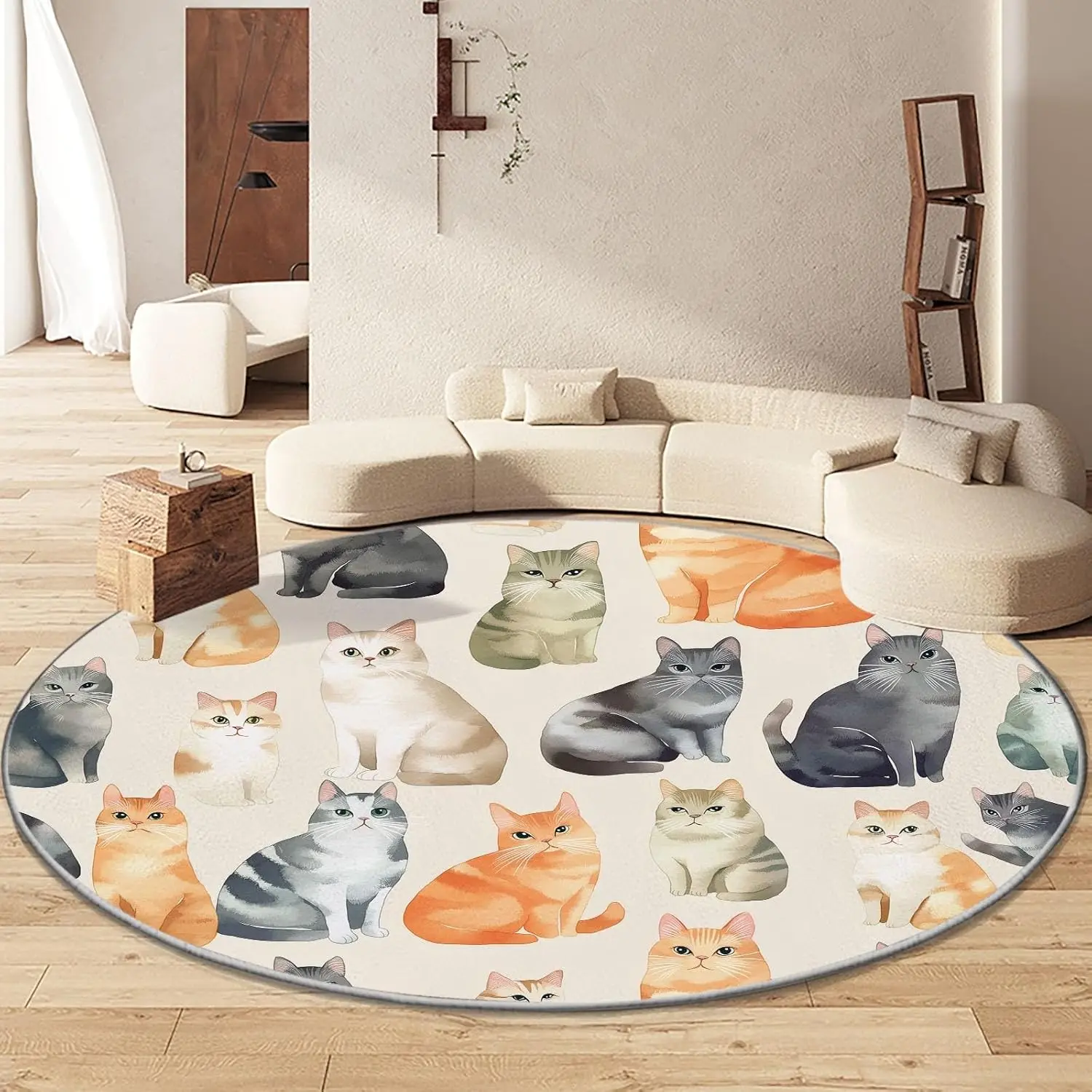 Animal Cat Print Round Rug,Cartoon Animal Watercolor Cats Washable Circular Carpet Runner - Non Slip Circle Area Rug Carpet Mat
Animal Cat Print Round Rug,Cartoon Animal Watercolor Cats Washable Circular Carpet Runner - Non Slip Circle Area Rug Carpet Mat