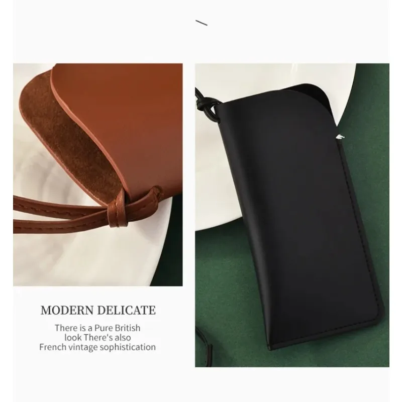Leather rope eyeglass case, ladies' eyeglass storage bag, hand-held neck eyeglass case
Leather rope eyeglass case, ladies' eyeglass storage bag, hand-held neck eyeglass case