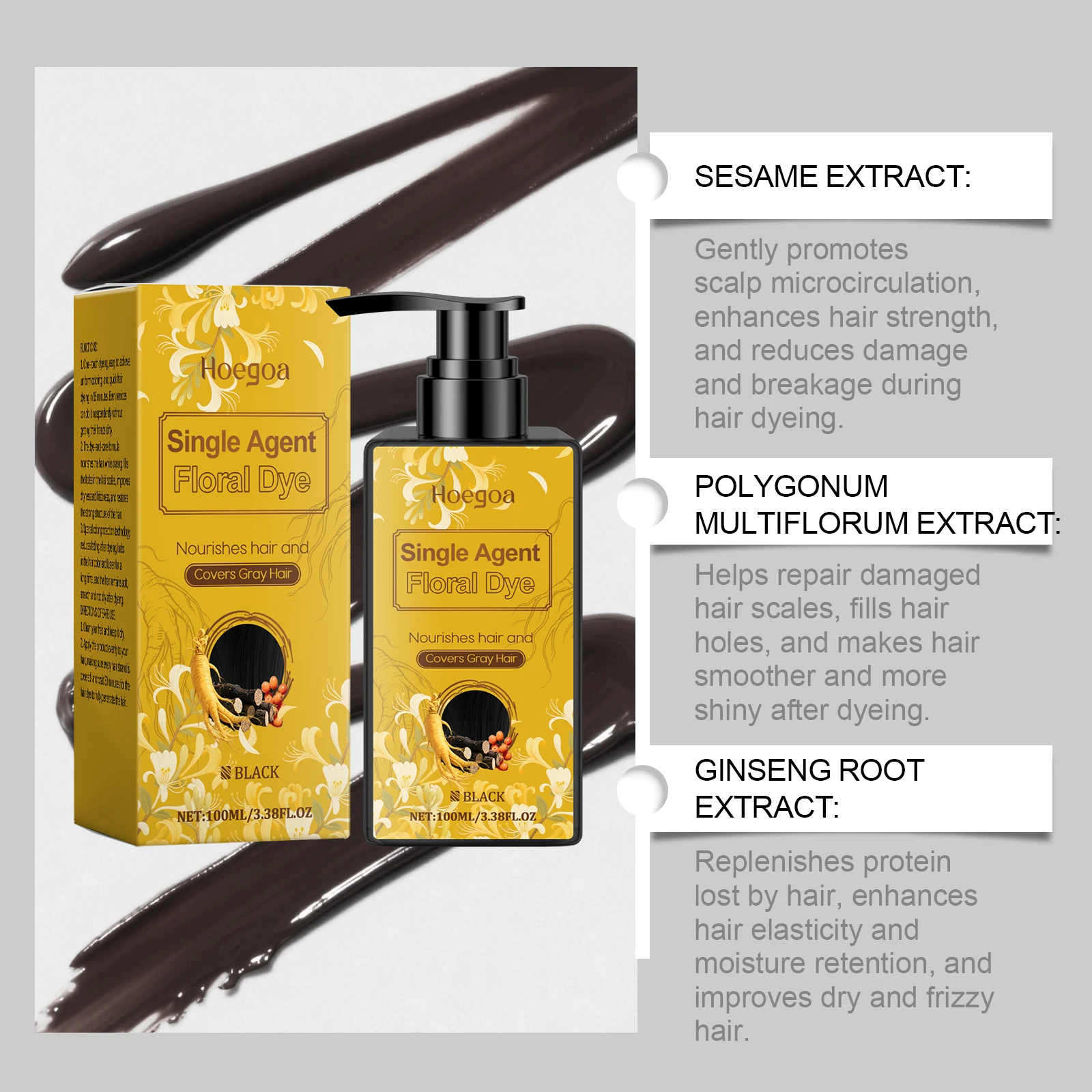 Nourishing & Smoothing Black Hair Dye-Lightweight Hair Care with Treatment, Suitable for Men & Women, Plant-Based for Even Color
Nourishing & Smoothing Black Hair Dye-Lightweight Hair Care with Treatment, Suitable for Men & Women, Plant-Based for Even Color