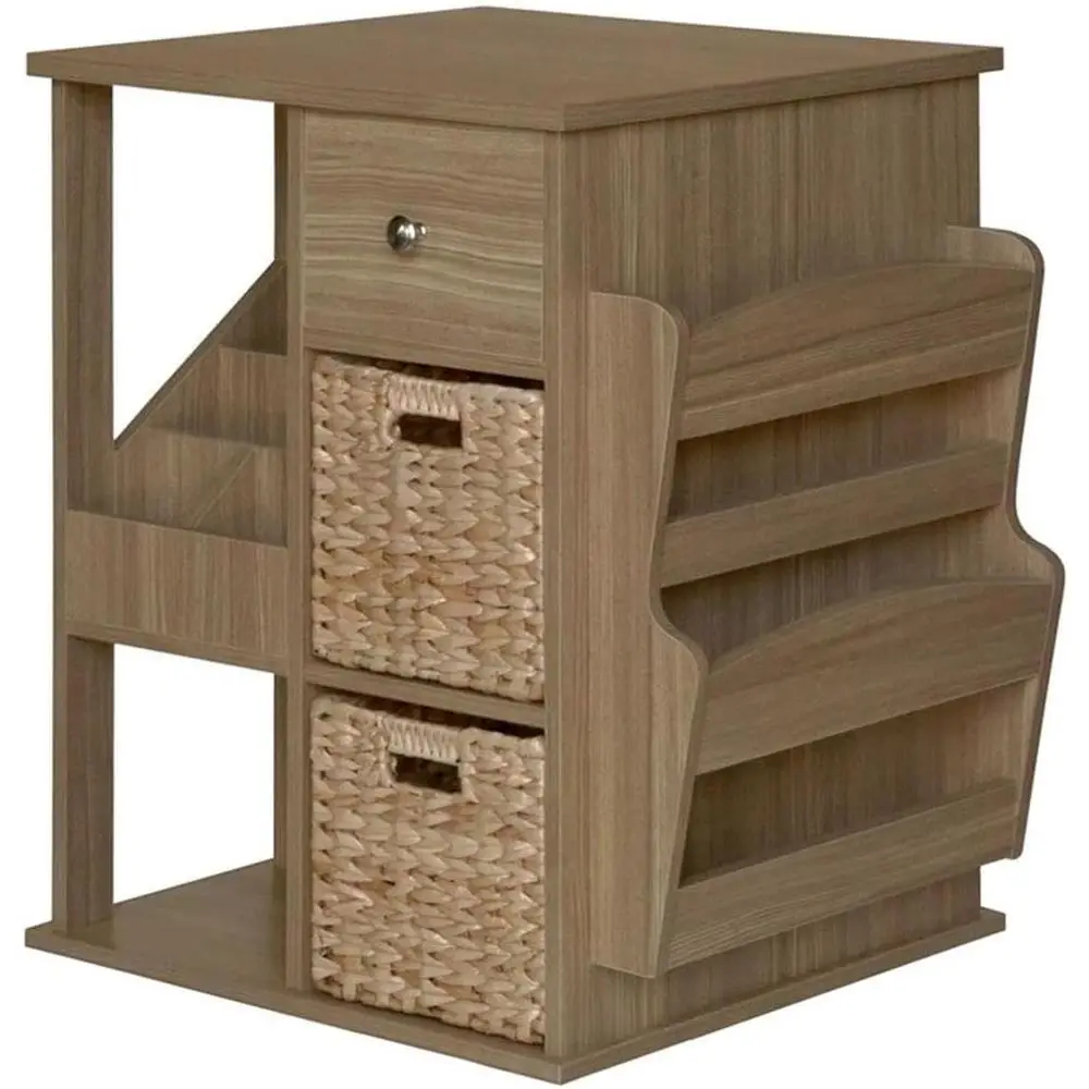 Swivel Rattan Side Table with Magazine Racks, 24H x 18W x 18D, Storage Organizer for Living Room
Swivel Rattan Side Table with Magazine Racks, 24H x 18W x 18D, Storage Organizer for Living Room