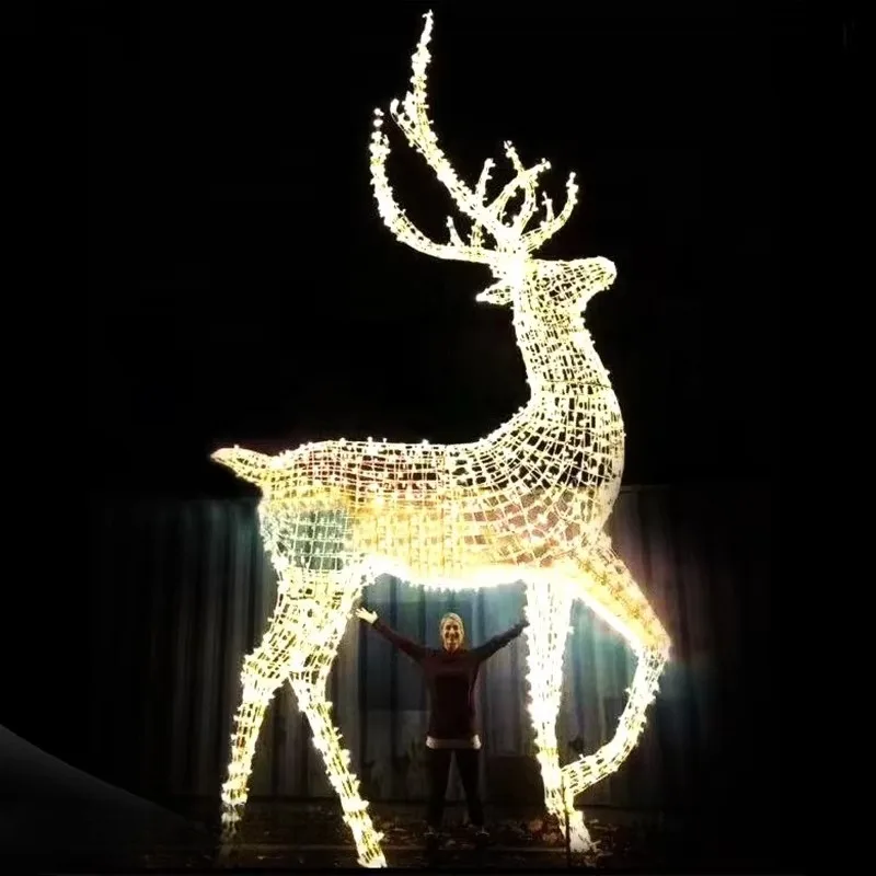 Illumination 3D Metal Landscape IP65 Christmas Decoration Large Outdoor Giant Light Emitting Diode Reindeer Pattern Light
Illumination 3D Metal Landscape IP65 Christmas Decoration Large Outdoor Giant Light Emitting Diode Reindeer Pattern Light