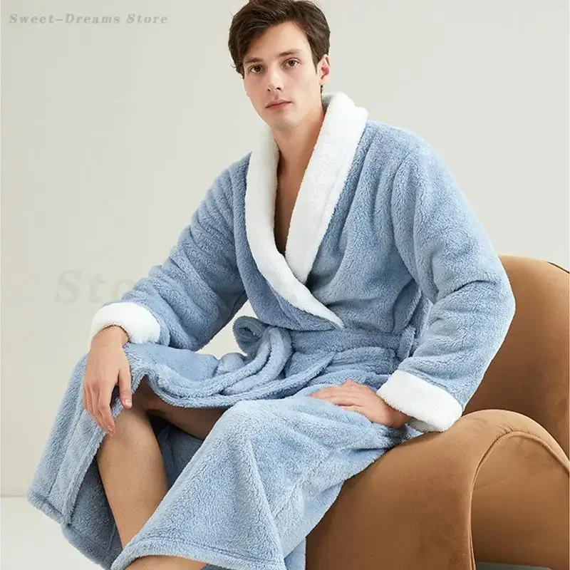 Couple Winter Flannel Sleepwear Bath Robe Kimono Gown Soft Thick Nightgown Lingerie Coral Fleece Warm Nightwear Home Clothes
Couple Winter Flannel Sleepwear Bath Robe Kimono Gown Soft Thick Nightgown Lingerie Coral Fleece Warm Nightwear Home Clothes
