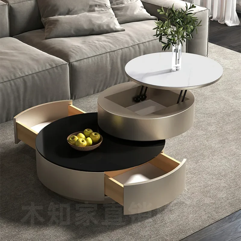 Tempered Glass Coffee Table Living Room Modern Rotating Double-Layer round Tea Table Italian Style
Tempered Glass Coffee Table Living Room Modern Rotating Double-Layer round Tea Table Italian Style