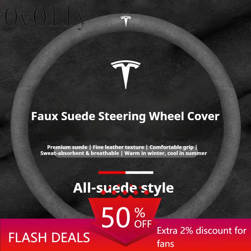 For Tesla Model 3 Y S Model X Roadster Suede Anti-slip Breathable Leather Car Steering Wheel Cover Auto Accessories
For Tesla Model 3 Y S Model X Roadster Suede Anti-slip Breathable Leather Car Steering Wheel Cover Auto Accessories