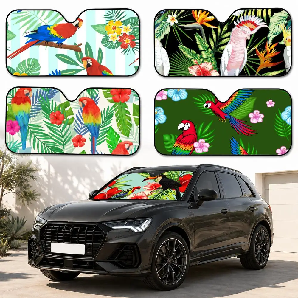 Tropical Parrots Flowers Palm Leaves Sun Visor Heat-insulating Aluminum FilmReusable Suction Cup Blocks UV Rays Car Sun Visor
Tropical Parrots Flowers Palm Leaves Sun Visor Heat-insulating Aluminum FilmReusable Suction Cup Blocks UV Rays Car Sun Visor