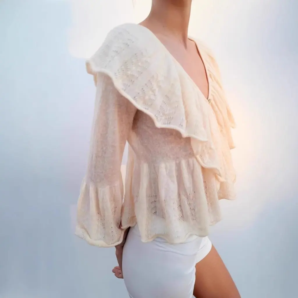 Spring European American Style Women's Hollow French V-neck Sweater Laminated Decorative Thin Simple Jacket
Spring European American Style Women's Hollow French V-neck Sweater Laminated Decorative Thin Simple Jacket