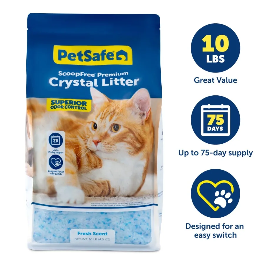 Наполнитель для кошачьего туалета ScoopFree Premium Fresh Crystal, 10 фунтов (4,5 кг), контроль запаха, держится до 2,5 месяцев
Наполнитель для кошачьего туалета ScoopFree Premium Fresh Crystal, 10 фунтов (4,5 кг), контроль запаха, держится до 2,5 месяцев