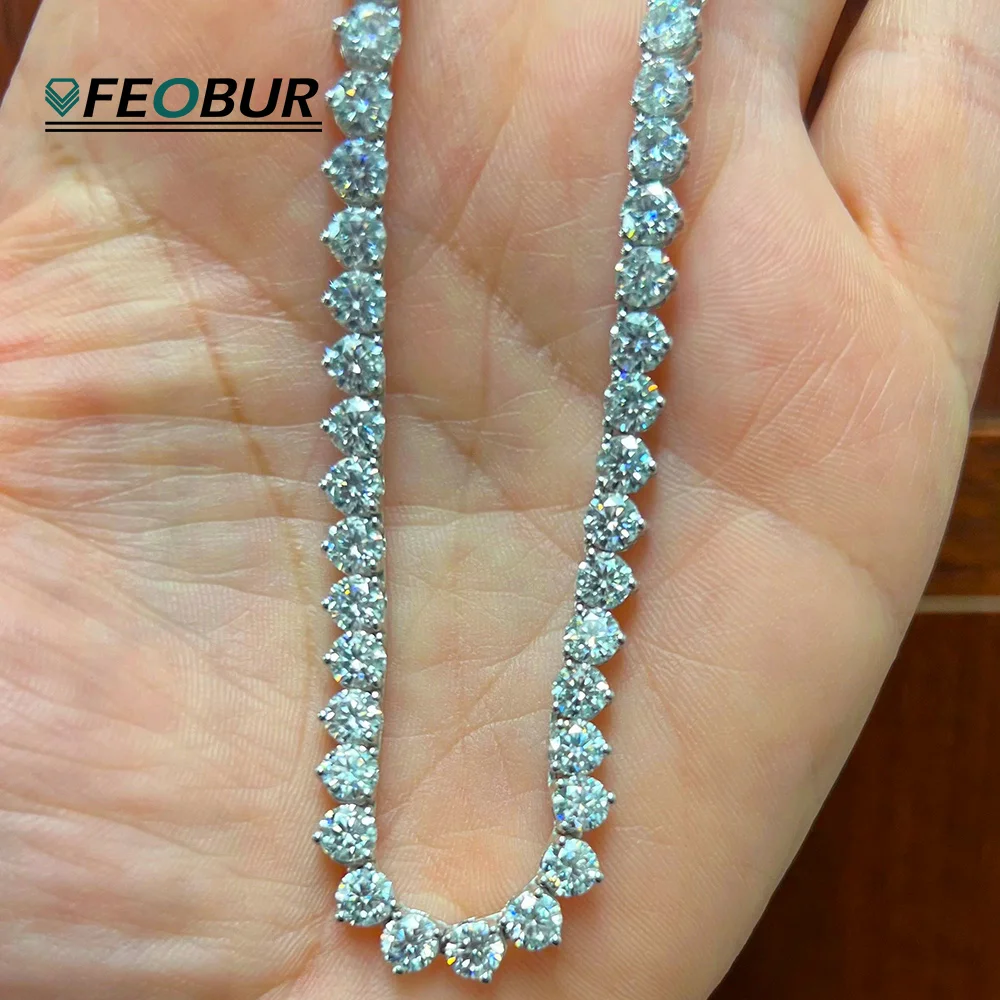 FEOBUR 3 Claws Moissanite Tennis Necklace for Women Man 925 Sterling Silver 3/4/5MM Diamond Chain Party Wedding Fine Jewelry
FEOBUR 3 Claws Moissanite Tennis Necklace for Women Man 925 Sterling Silver 3/4/5MM Diamond Chain Party Wedding Fine Jewelry