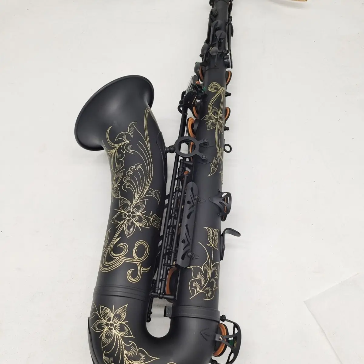 B-flat Saxophone Tenor Matte Black Handcrafted Pattern Boutique Saxophone - New