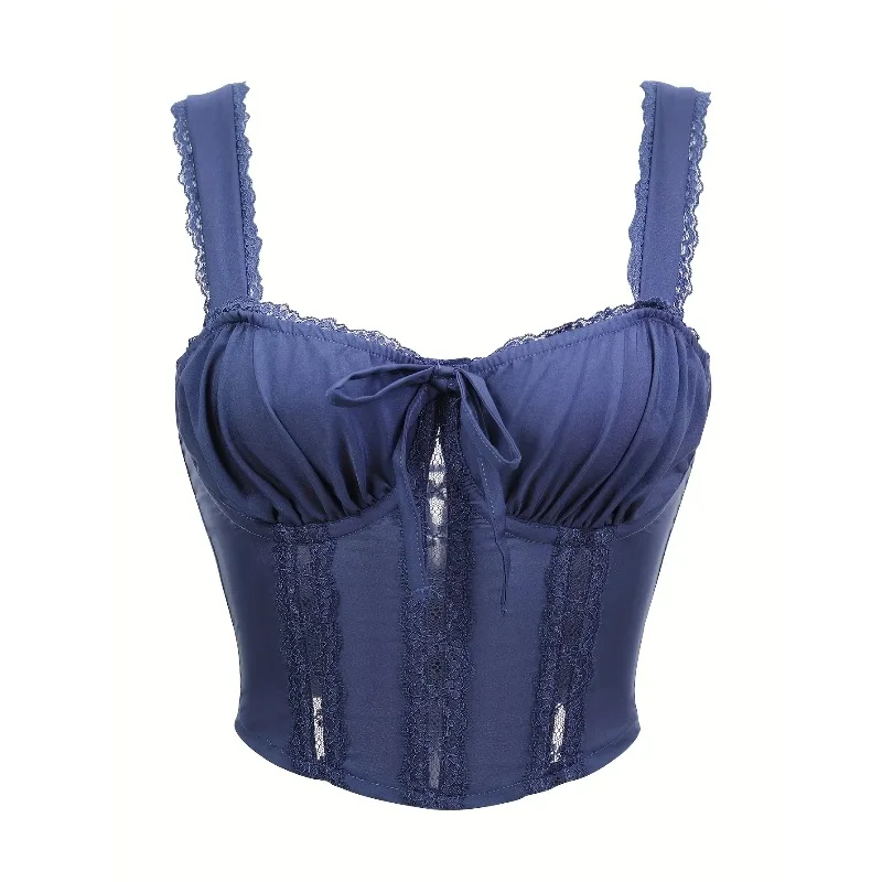 Blue Lace Corset Top Retro Sexy Women Camis Top Straps New Summer Camis Tops
Blue Lace Corset Top Retro Sexy Women Camis Top Straps New Summer Camis Tops