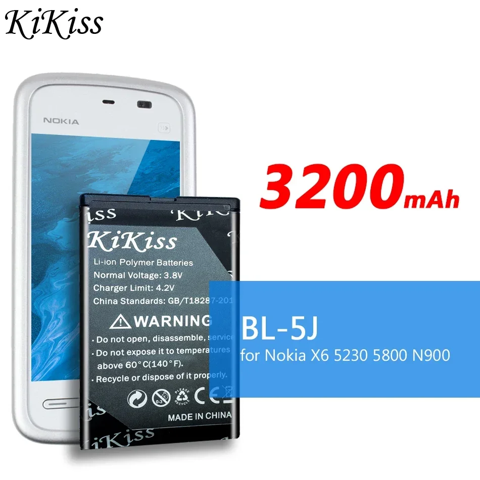 For Nokia BL 5J 5230 5232 5800 5900 C3 N900 X6 X9 BL 5J Durable and Efficient Mobile Phone Battery 3200mAh
For Nokia BL 5J 5230 5232 5800 5900 C3 N900 X6 X9 BL 5J Durable and Efficient Mobile Phone Battery 3200mAh
