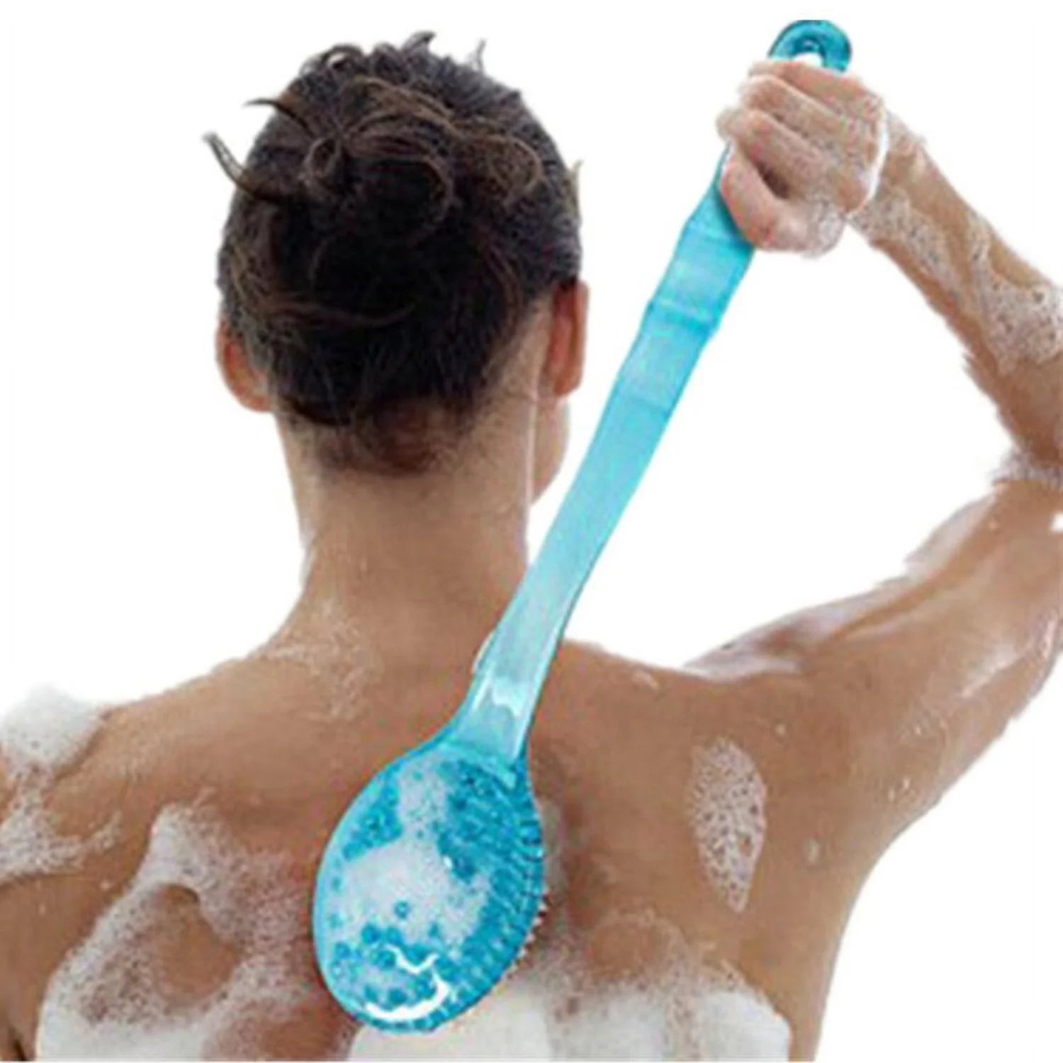 Blue Plastic Shower Back Scrubber with Long Handle for Massaging and Non-Slip Ridges
Blue Plastic Shower Back Scrubber with Long Handle for Massaging and Non-Slip Ridges