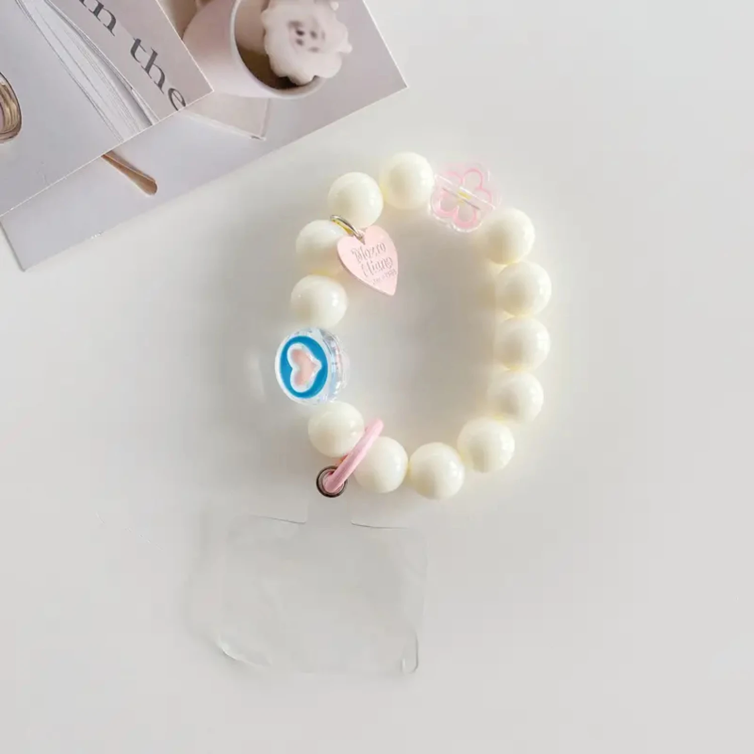 A White String Of Beads Phone Lanyard Mobile Phone Rope Decorative Jewelry Heart Girls' Phone Lanyard
A White String Of Beads Phone Lanyard Mobile Phone Rope Decorative Jewelry Heart Girls' Phone Lanyard