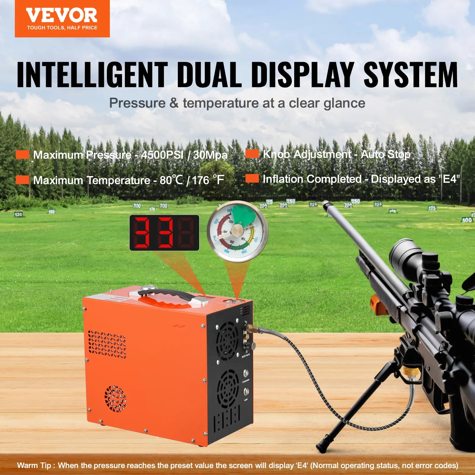 PCP Air Compressor, 4500PSI/30Mpa Portable PCP Airgun Compressor - Built-in Water And Fan Cooling System, Auto-Stop |
PCP Air Compressor, 4500PSI/30Mpa Portable PCP Airgun Compressor - Built-in Water And Fan Cooling System, Auto-Stop |