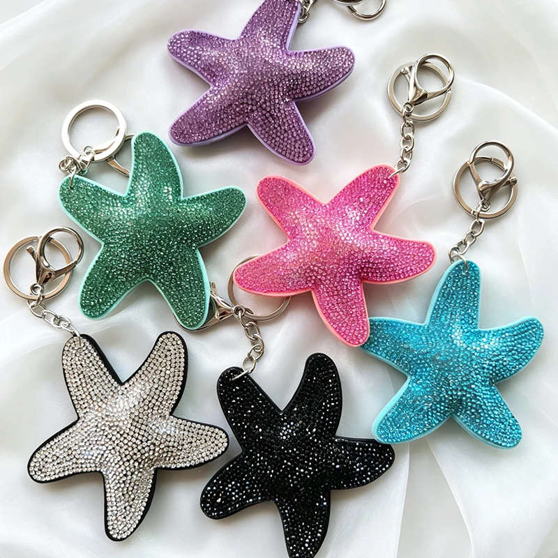Summer Candy Color Starfish Keychain Bling Rhinestone Korean Velvet Bag Charm Beach Ocean Accessory Car Key Holder
Summer Candy Color Starfish Keychain Bling Rhinestone Korean Velvet Bag Charm Beach Ocean Accessory Car Key Holder