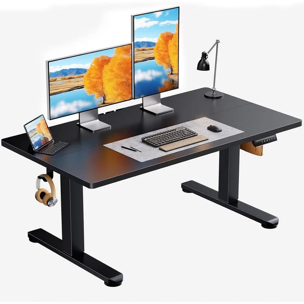 Electric Height-Adjustable Desk: 18.9-28.4 Range, 48x24, 4 Memory Settings & Hooks, Kids & Adults, Black
Electric Height-Adjustable Desk: 18.9-28.4 Range, 48x24, 4 Memory Settings & Hooks, Kids & Adults, Black