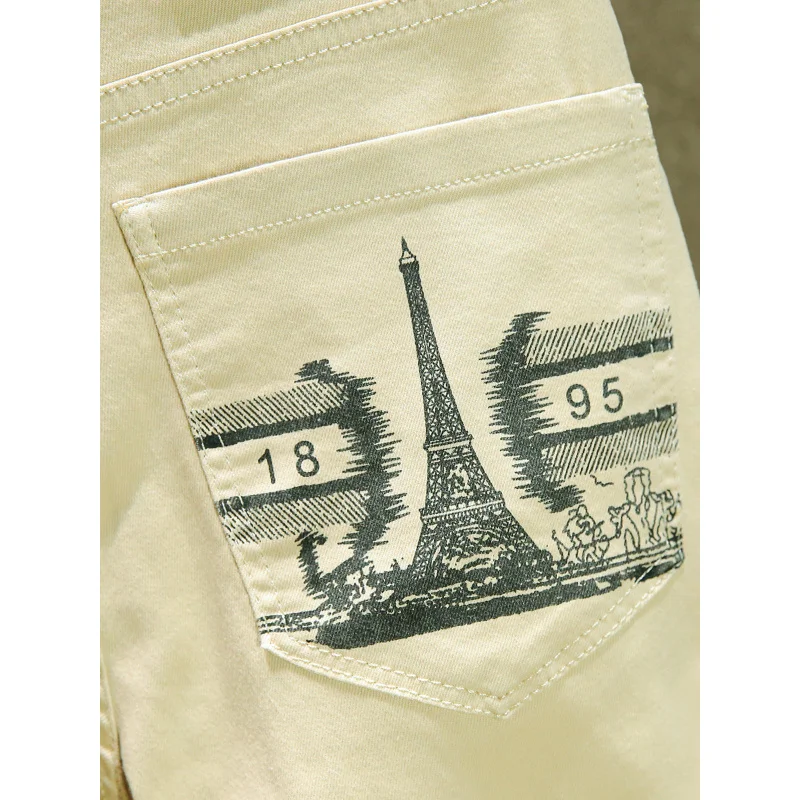 Summer New Light Luxury Jeans for Men, Small Feet, Slim Fit, Elastic Denim, Back Bag, Personalized Printing, Trendy Casual Pants
Summer New Light Luxury Jeans for Men, Small Feet, Slim Fit, Elastic Denim, Back Bag, Personalized Printing, Trendy Casual Pants
