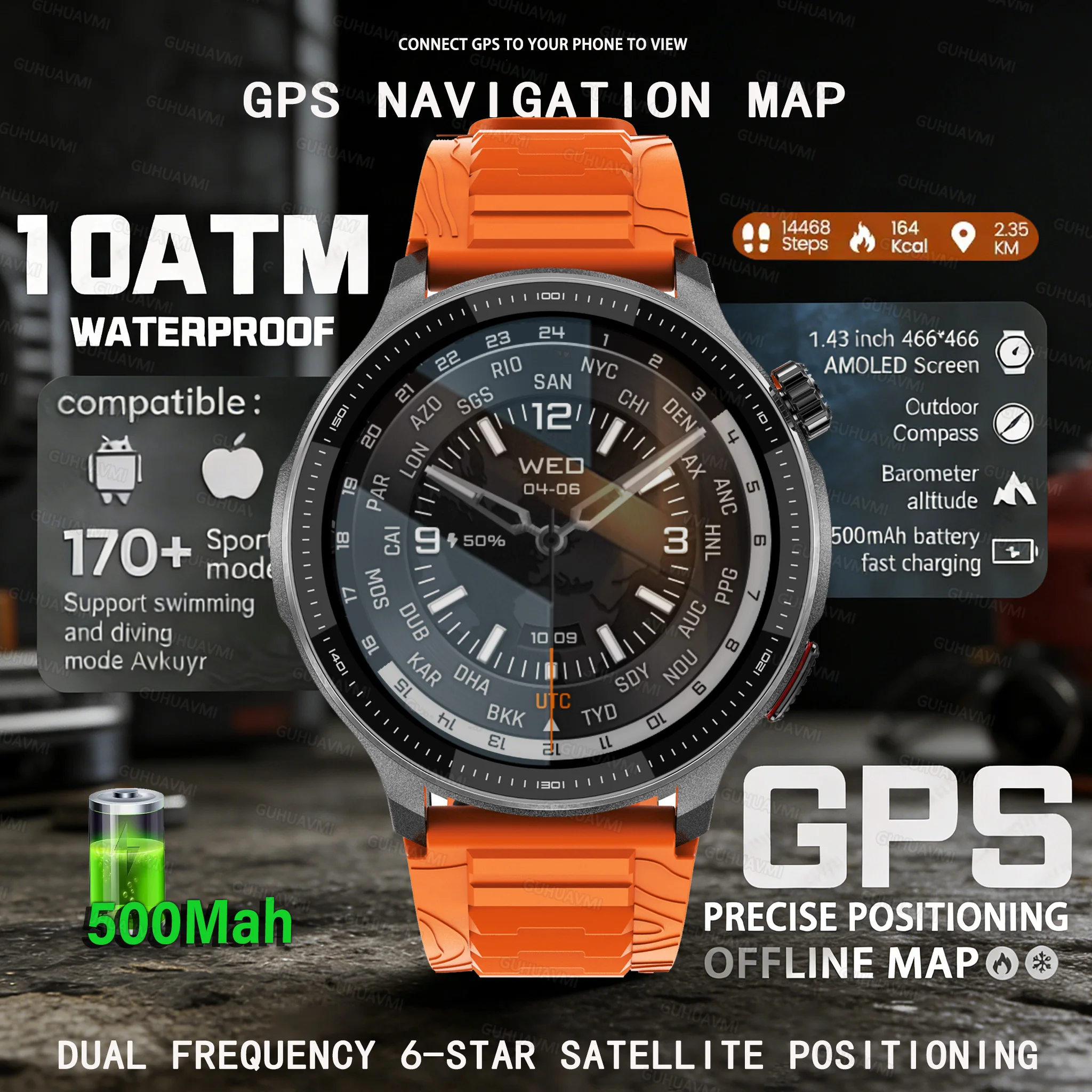 Новые военные умные часы 2026 года для активного отдыха с GPS, 4 ГБ памяти, офлайн-картами, HD AMOLED-дисплеем 1,43 дюйма, водонепроницаемостью 10ATM и функцией звонков по Bluetooth для мужчин
Новые военные умные часы 2026 года для активного отдыха с GPS, 4 ГБ памяти, офлайн-картами, HD AMOLED-дисплеем 1,43 дюйма, водонепроницаемостью 10ATM и функцией звонков по Bluetooth для мужчин