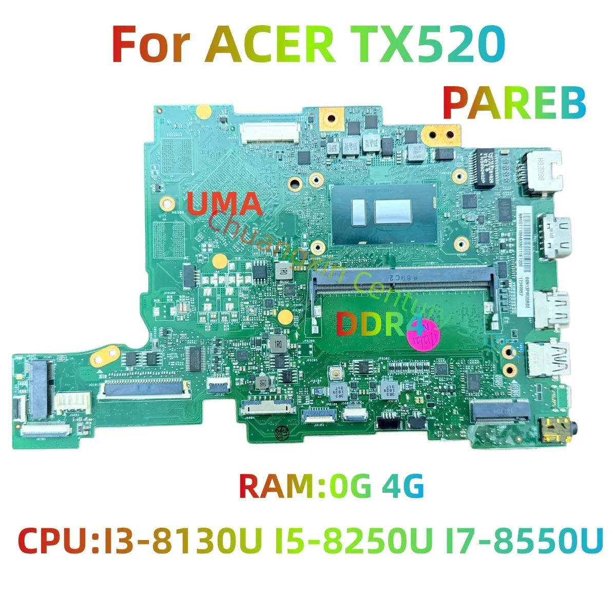 PAREB MB 8L REV: 2.0 motherboard suitable for ACER TX520 laptop with I3 I5 I7-8TH CPU No graphics card RAM:0G/4G 100% testing
PAREB MB 8L REV: 2.0 motherboard suitable for ACER TX520 laptop with I3 I5 I7-8TH CPU No graphics card RAM:0G/4G 100% testing