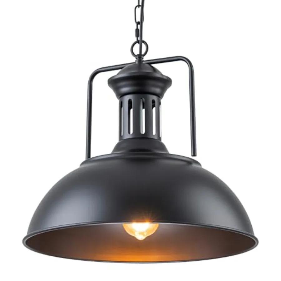 Industrial Dome Pendant Light Fixture Farmhouse Barn Hanging Ceiling Lighting for Kitchen Island Dining Room Matte Metal
Industrial Dome Pendant Light Fixture Farmhouse Barn Hanging Ceiling Lighting for Kitchen Island Dining Room Matte Metal