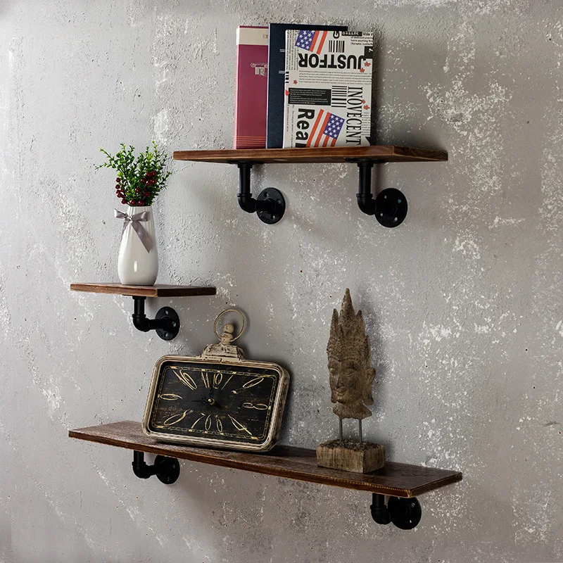 Living room wall rack retro water pipe rack wrought iron solid wood laminate household bedroom photo placement storage
Living room wall rack retro water pipe rack wrought iron solid wood laminate household bedroom photo placement storage