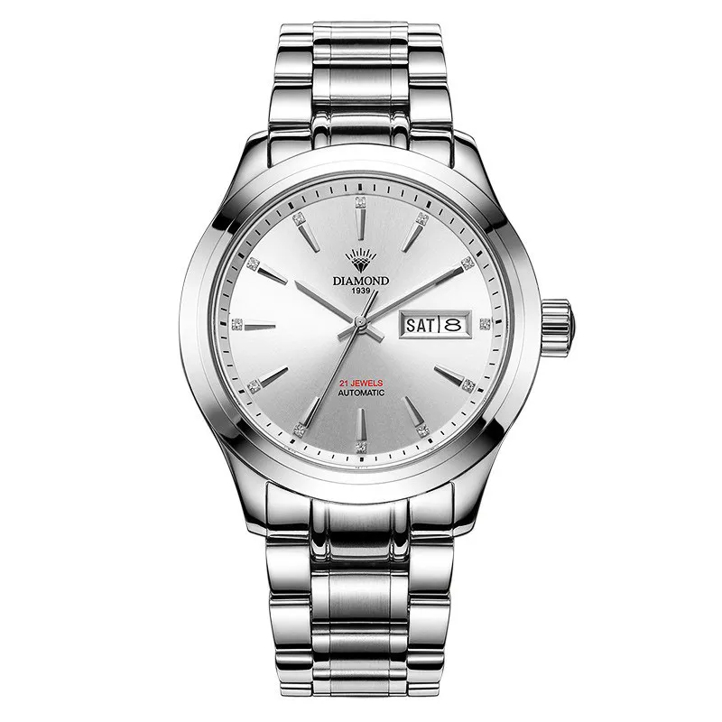 Мужские автоматические механические часы Shanghai Diamond Watch, простые водонепроницаемые часы с двойным календарем, модель 8021, оригинальные часы
Мужские автоматические механические часы Shanghai Diamond Watch, простые водонепроницаемые часы с двойным календарем, модель 8021, оригинальные часы