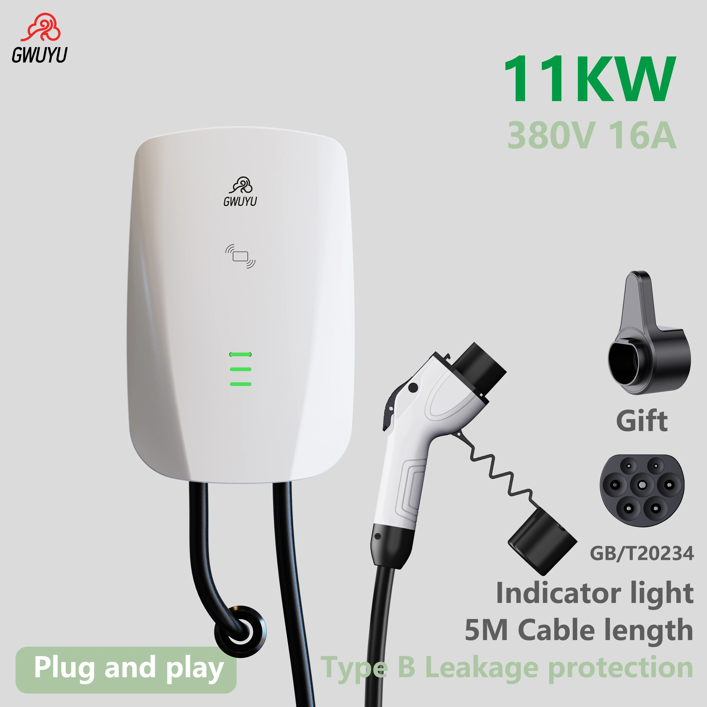 GB/T 11KW GB Standard AC Electric Vehicle Charging Station Wall-mounted Plug & Play EV Charger
GB/T 11KW GB Standard AC Electric Vehicle Charging Station Wall-mounted Plug & Play EV Charger