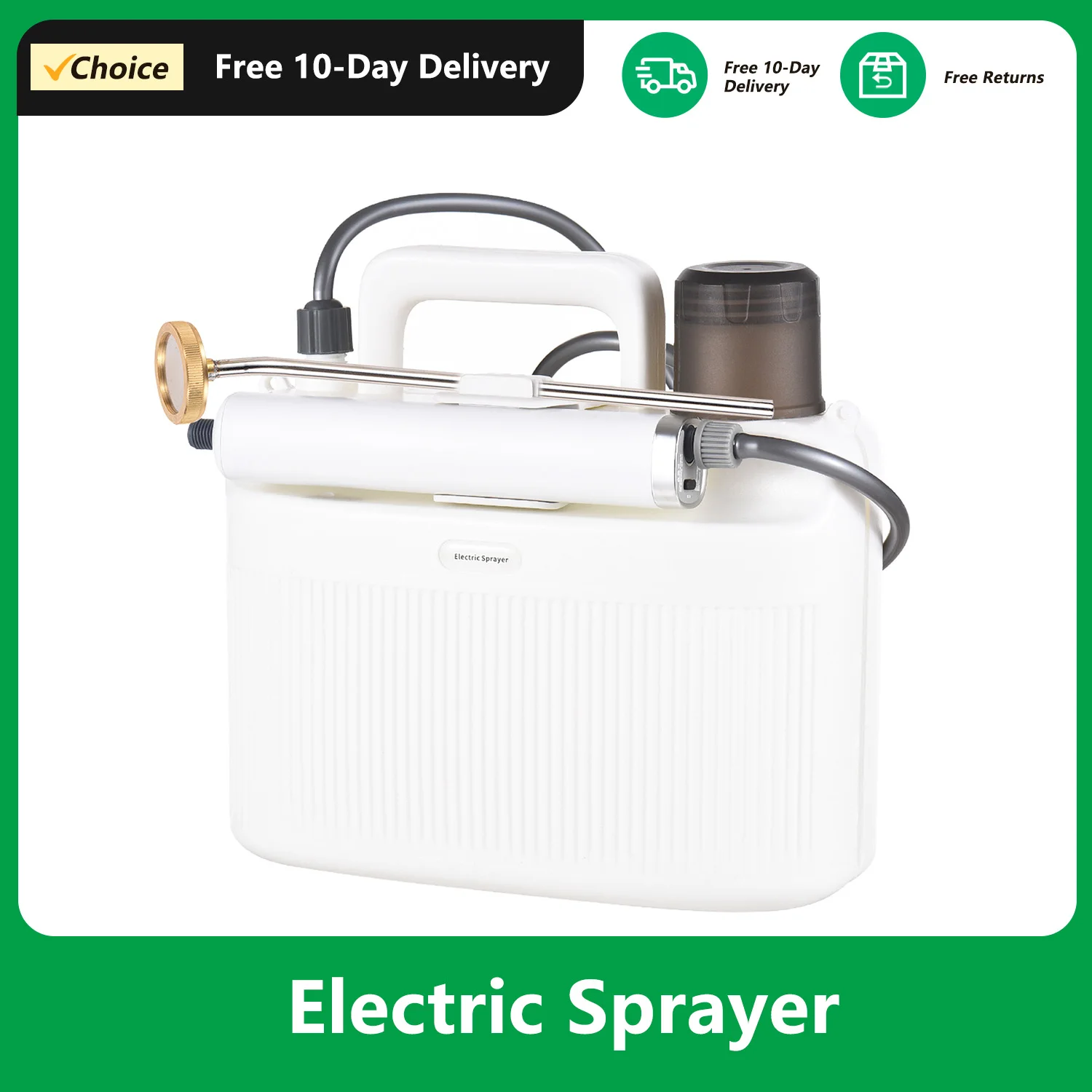 5L Electric Garden Sprayer Pump with 2200mAh Rechargeable Battery Plant Mister with 2 Spray Lances USB Automatic Watering Can
5L Electric Garden Sprayer Pump with 2200mAh Rechargeable Battery Plant Mister with 2 Spray Lances USB Automatic Watering Can