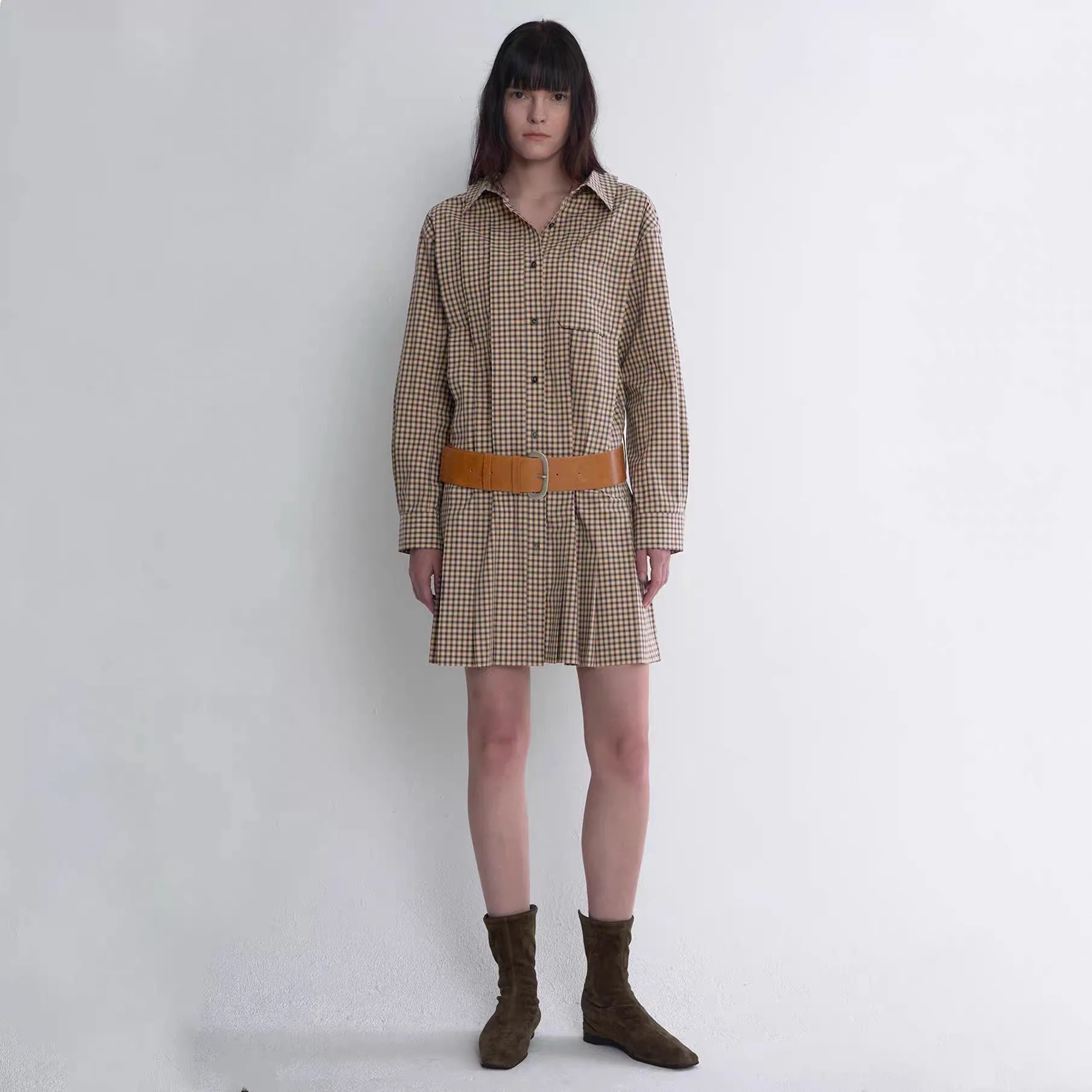 TIM26 Spring Commute Versatile Retro Plaid Collar Pleated Skirt Dress Belt Ladies Standard Fit Natural Waist Other Material
TIM26 Spring Commute Versatile Retro Plaid Collar Pleated Skirt Dress Belt Ladies Standard Fit Natural Waist Other Material